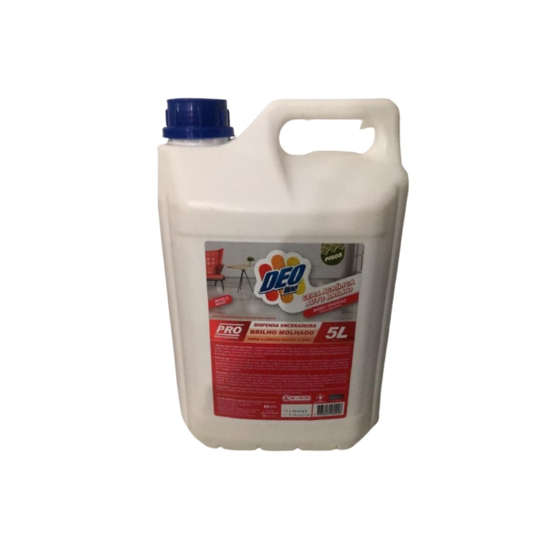 Cera acrilica auto brilho deoline 5L Cera acrilica auto brilho pisos deoline 5L